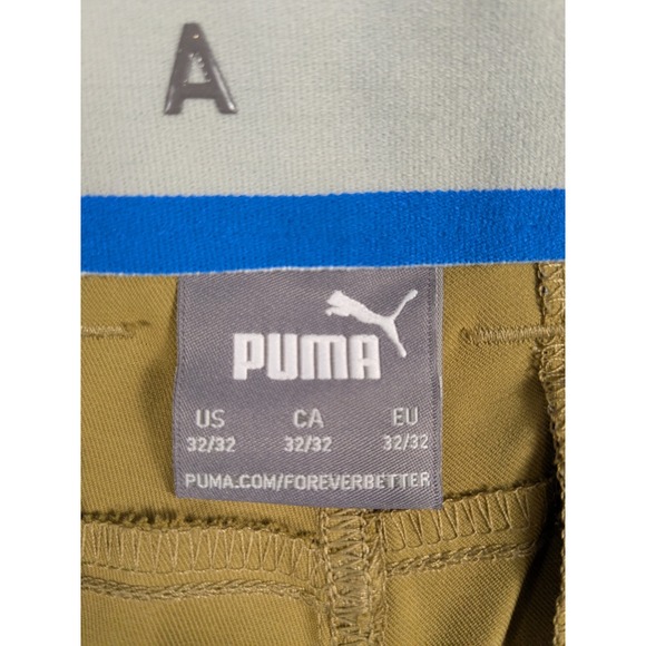 Puma Golf Mens Performance Fit Stretch Flat Front Casual Chino Pants 33x32 Khaki - Picture 6 of 12